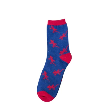 Bavlna cartoon zvierat Žakárové novinka mužov ponožky lizard gecko vzor pohodlné, čisté ponožky značky Výšivky mužov dlhé ponožky