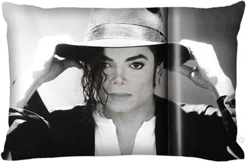 Vlastné Michael Jackson Obdĺžnik Vankúš Veľkosť 45x35cm (na jednej strane) Tlačiť Vlastné Zips Polyester Bavlna obliečka na Vankúš viac veľkosť