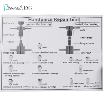 Zubné Handpiece Repair Tool Ložisko Odstránenie & Inštalácie Kazety Údržba Skľučovadla Standard\Krútiaci Moment\Mini