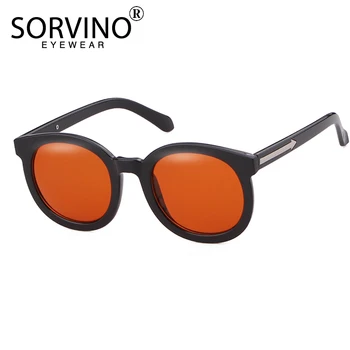 SORVINO Retro Nadrozmerné Oválne slnečné Okuliare 2020 Ženy, Luxusné Značky Dizajnér 90. rokov Black Orange Zrkadlo Modrá Slnečné Okuliare Odtiene SP336