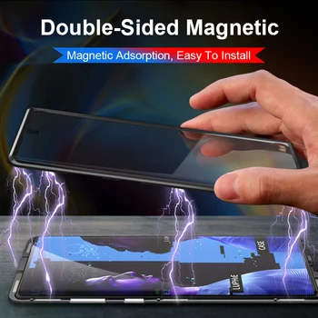 Kovové Magnetické Telefón puzdro Na Huawei P30 P40 Lite Česť 30 Pro 9X 30s P Smart Z Y9 Prime 2019 Dvojité Bočné Tvrdeného Skla Kryt