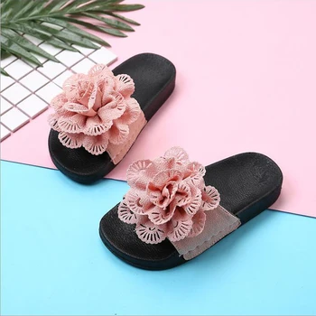 Deti sandále, šľapky dievčatá lete príležitostná obuv módne princezná kvet dievčatá sandály kúpeľňa papuče deti plážové sandále
