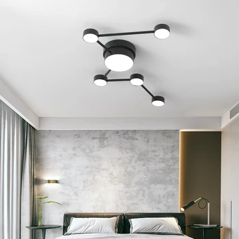 Nordic moderný minimalistický obývacia izba čierna šedá dekoratívne lampy reštaurácia, LED stropné svietidlo, spálne, diaľkové ovládanie stmievania lampa