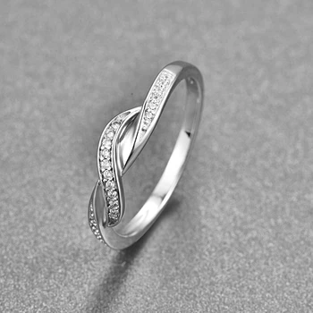 925 Sterling Silver Crystal Infinity Krúžok Charms Najlepší Priateľ Dar Nekonečnej Lásky Symbolom Módy Prstene Pre Ženy anel feminino