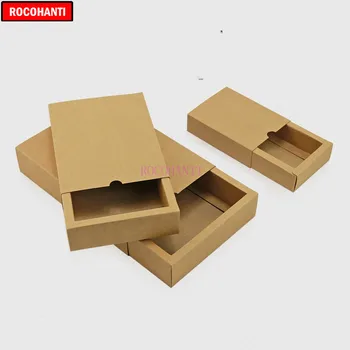 50X Zvyk, Aby Akceptovať Corugated Kartón Craft Papier Balenie Box Zásuvky Oblečenie Používanie Darčekovej krabičke
