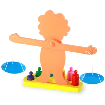 Drevené hračky pre deti Lion Vyvažovanie Rozsahu Montessori výučby drevené vyváženie Hry Deti Vzdelávacie Hračka Naučiť sa sčítanie odčítanie