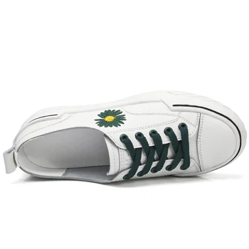 Ženy, čistenie jar low-cut ploché biele topánky móda príležitostné celý zápas študentov rady obuvi priedušná hrubé-soled vulkanizovanej obuvi