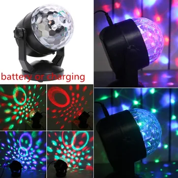 Mini 6W LED Nástenné Svietidlo s Prísavkou Crystal Ball Lampa Zvuk, Ovládanie LED Mobile Nabíjanie Mini Laser je Aktivovaný Malé Magic Ball