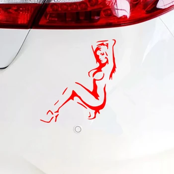 CS-1573#15*16 cm dievča siluetu reflexné funny auto nálepky vinyl odtlačkový strieborný/čierny pre auto samolepky styling bez pozadia