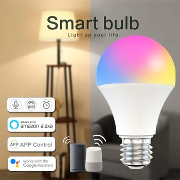 15W WiFi Smart Home Žiarovky B22 E27 LED RGB Lampa Pracovať S Alexa/Domovská stránka Google 85-265V RGB+Biela Stmievateľné Časovač Funkcia Bulb