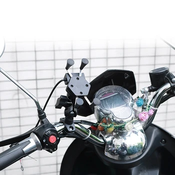 Univerzálny 360 Motocykel, Bicykel Držiaka Telefónu s USB Nabíjanie Rukoväť Bicykla Zrkadlo Usb Nabíjací Držiak Nabíjačku do Auta