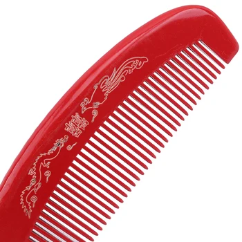 2 ks Svadobný Dodávky Nevesta Obliekanie Dreva Hrebeň Červený Čistý Mahagón Hairbrush Anti-Statické Na Hrebene Pinzety Kaderníctvo