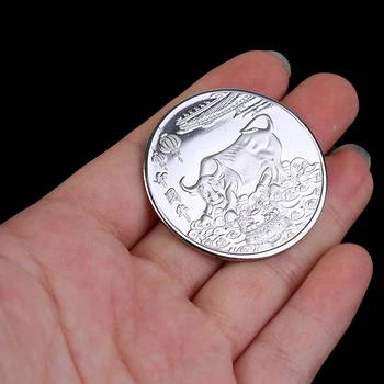 2021 Nový Rok Zlaté Mince Je Dvanásť Zverokruhu Ox Pamätných Mincí Pre Zber Darček