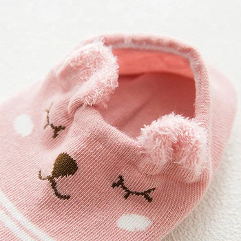 Baby Dievčatá na Jar a v Lete Legrační Karikatúra Zvierat Ponožky Deti Roztomilý 3D Ucho Krátke Bavlnené Ponožky