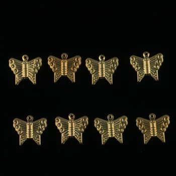 Mosadz jednej visí pol násobne malý motýľ módny prívesok charm DIY náhrdelníky náušnice príslušenstvo