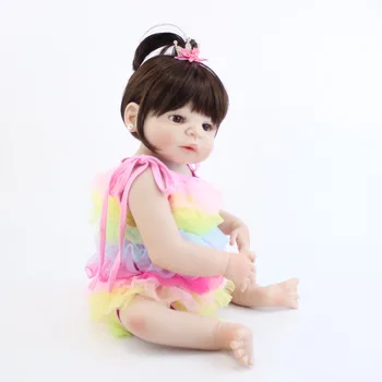 55 cm Full Silikónové Reborn Baby Doll Hračky Pre Dievčatá Lacné Bonecas Novorodenca Princezná Bebe Nažive Deti k Narodeninám Darček