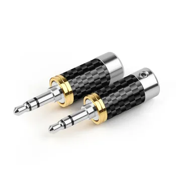 Minijack 3,5 mm Slúchadlá Konektor 3Pole Audio Drôtu Konektor Pre Spájkovanie Uhlíkových Vlákien Ródium Pokovovanie Headset Muž Adaptér