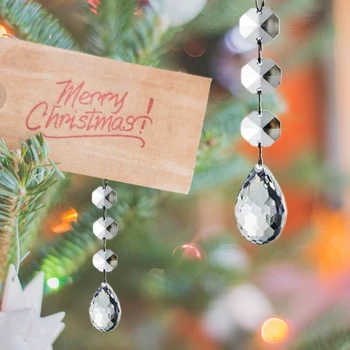 30PCS priehľadný Akrylový Visieť kvapkovitý Crystal Vianočný Stromček Length10cm Ornament Drop Loptu Strom Dekorácie Domova