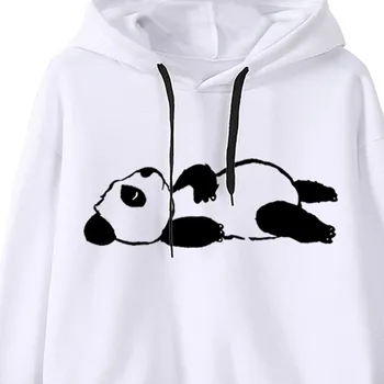 Žena, Mikiny Módne 2020 Príležitostné Voľné O-Krku Panda Tlač s Kapucňou, Dlhý Rukáv Pulóver streetwear ženy oblečenie sudaderas