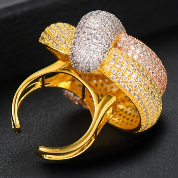 LARRAURI Luxusné Šľachtické Veľký Kruh Otvorte Nastaviteľné pre Ženy Afriky Dubaj Indickú Stranu Zobraziť Atraktívny Darček Šperky Prstene