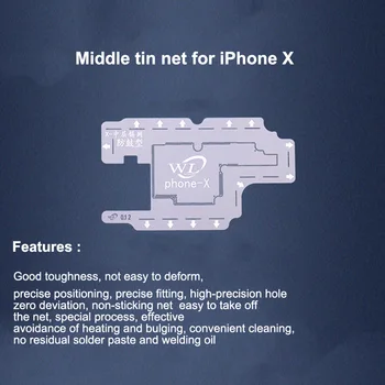 WL Vysokej Presicion iPhone X Doske Stredná Vrstva Výsadbu Platformu Tin Šablóny Reballing Auta Spájkovanie Net