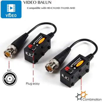 1080P AHD/HD-CVI/TVI/CVBS Pasívne HD Video Balun Vysielač 4 Páry (UTP Až 350M-600M)