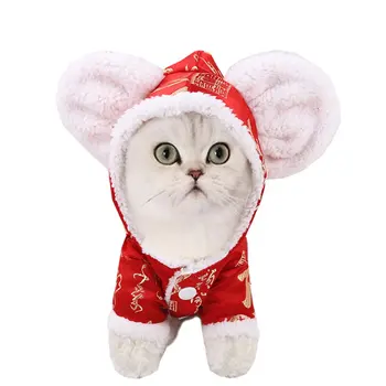 Pet Myši Kostým Pes Bavlna Oblečenie Mačka Kabát Pet Hoodies Dodávky Teplej Štyri-Legged Oblečenie Nový Rok Oslava