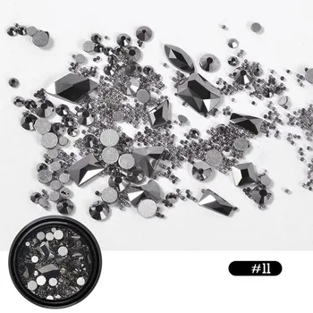 1 Rámček Skla Iskrivý Nail Art Kamene Mix Crystal Sharp/Ploché Späť Spodnej Kamienkami DIY Nechtov Dizajn, Dekorácie Kaviárové Perly NR29