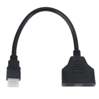 HDMI Splitter Kábel 1 Samec Na Dual HDMI 2 Samica Y Splitter Adaptér
