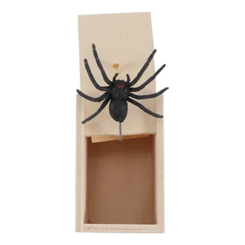 Žart Spider Drevené Vydesiť Box Trick Play Vtip Realisticky Prekvapenie Apríla Fools 