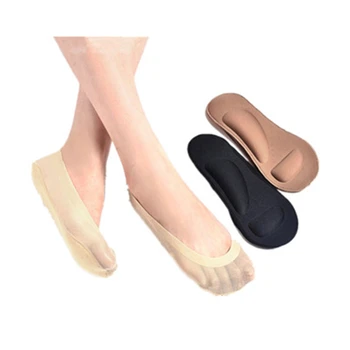 3d Hodváb Ponožky Troch-dimenzionální Plytké Úst Nič Stopových Neviditeľné Ponožky Masáž Hubky Spodnej časti Ponožky Silica Gel Non-slip