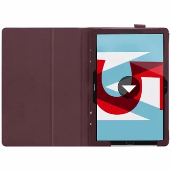 Obchodné Litchi Flip Book PU Kožené puzdro na Huawei MediaPad M5 10.8 10 Pro CMR-AL09 CMR-W09 10.8 palcový Tablet + Darček Zadarmo