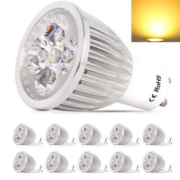 10X LED Pre Domáce Lampada Žiarovky GU10 AC220V-240V 5W Led Reflektor, Lampy, Teplá / studená Biela Led Žiarovky Svetlo S Bezpečnostným Sklom Kryt