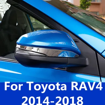 Vysoko kvalitnej nerezovej ocele Spätné zrkadlo čalúnenie Stredného pásu dekorácie auto Príslušenstvo Pre Toyota RAV4-2018