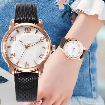 Vansvar Reloj Mujer Quartz Hodinky Pre Ženy, Hodinky, Hodiny Darček Luxusný Kožený Remienok Náramok, Hodinky Dámske Náramkové hodinky Nové XB40