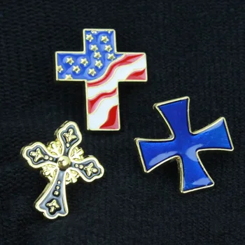 Kolíky Náboženské série kríž odznaky kovové remesiel brošňa vlastný odznak