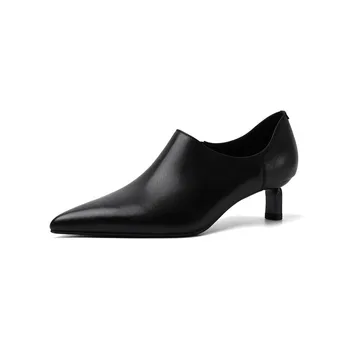 Smeeroon 2020 nové dorazí office šaty topánky ženy čerpadlá top kvalita pravej kože obuv ukázal prst zip jednej topánky dámske