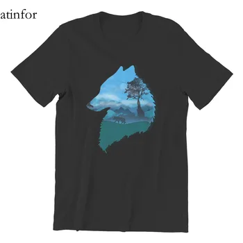 Horský Vlk Jungle Siluetu Darček T-Shirt Vlastné Grafické Topy 4XL 5XL 6XL Retro Tees 21574