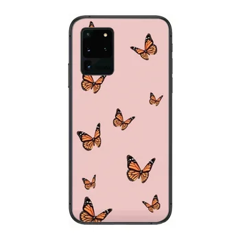 Motýľ Krásny Telefón cover obal Pre SamSung Galaxy S 6 7 8 9 10 20 Plus Okraj E 5G Lite Ultra jemný čierny nárazník