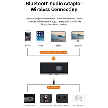 Bezdrôtový Bluetooth Prijímač Vysielač Adaptér 3,5 mm AUX Jack Audio Podpora Mikrofón Bluetooth 5.0 MP3 Prehrávač