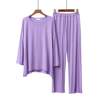 2020 Nové Pyžamo Nastaviť Ženy na Jar a na Jeseň Modálne Voľné a Tenké Bežné Domáce Nosenie Dvoch-Dielny Trúby Rukáv Pyžamo パジャマ
