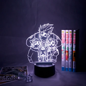 Tím 7 3d Lampa Naruto Uzumaki Deti Led Anime Nočné Svetlo Hatake Kakashi Dieťa Spálňa Decor Farebné Nočného Sasuke Uchiha