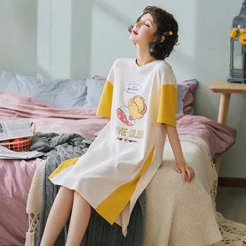 Letné bavlna jeden kus pyžamo ženy na jar a v lete tenké časti voľné milé dámy bežné domáce služby ružová