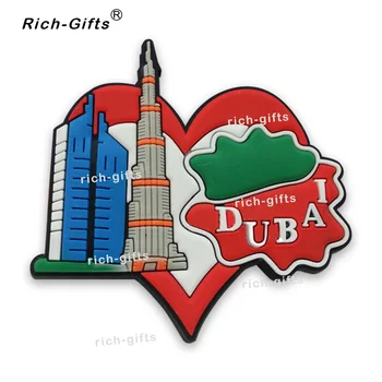 OEM/ODM Prispôsobené Reklamné predmety S Vašim Logom Dekorácie PVC Magnety na Chladničku so suvenírmi Burj Al Arab v Dubaji