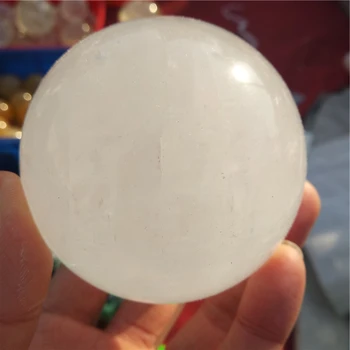 Veľký 7-8 cm prírodný drahokam bieleho kalcitu island spar sfére duchovnej meditácie fengshui crystal ball uzdravenie drahokam