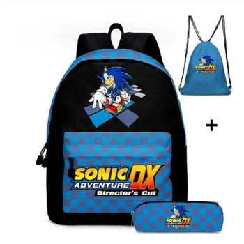 16-palcové 3ks/set Sonic the Hedgehog Školské tašky pre Deti Boy Batoh Detí, Školské Súpravy na Ceruzky Taška Batoľa Aktovka