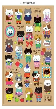 1pcs/veľa Japonsko Kawaii Cat & Dog priatelia, rad multifunkčných nálepka/Zápisník deco label nálepka kancelárske školské potreby