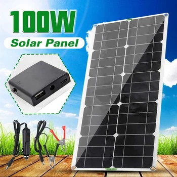 Vysoká Účinnosť Solárneho Panelu Prenosné 100W12V5V Mobilný Telefón QC3.0, Flexibilný Solárny Panel Auto, Vonkajšie Núdzové Nabíjanie