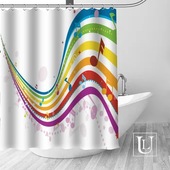 Vlastný Sprchový Záves hudba berie na vedomie, Kúpeľňa Záclony Vysoko Kvalitný Polyester Vaňa Opony Domov Hotel Kúpeľňa Dekorácie