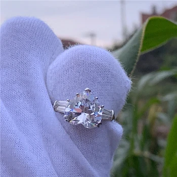 Milovníci Promise Ring Srdce rezu 12 mm Dianomd cz 925 Sterling Silver Zapojenie Svadobné Kapela Prstene pre ženy Šperky